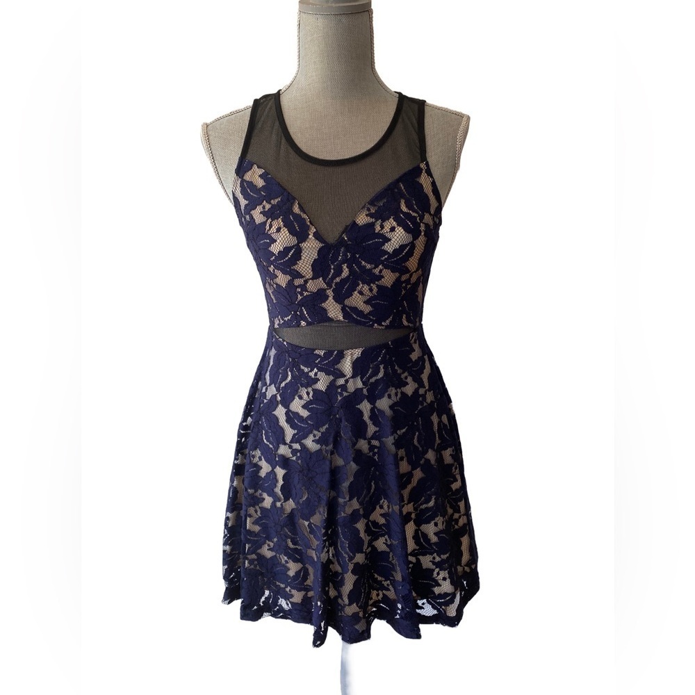 NWT Lush Lace Dress, Navy Blue, Size S